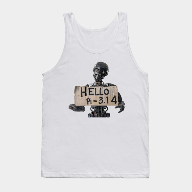 Robot signs Hello World Pi 3.14 (π) Tank Top by LB35Y5